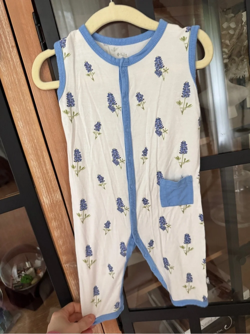 Kyte Baby bluebonnet sleeveless romper Periwinkle floral print toddler girl